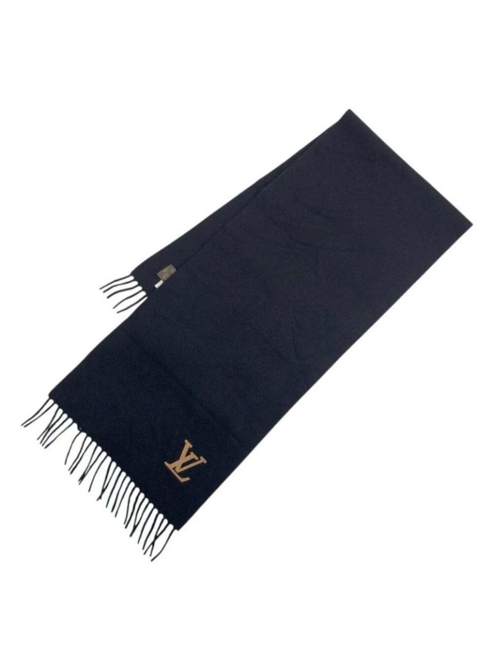 Louis Vuitton Scarf Cashmere LV Logo Black